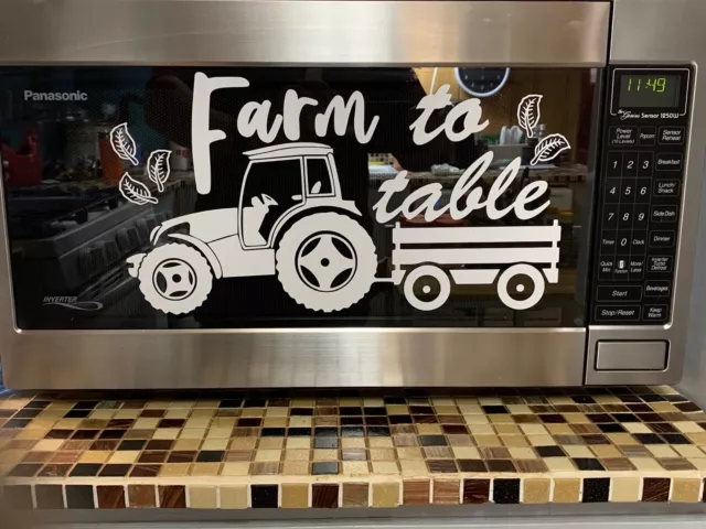  Farm to Table Vinyl Wall Microwave Graphic Decal Sticker