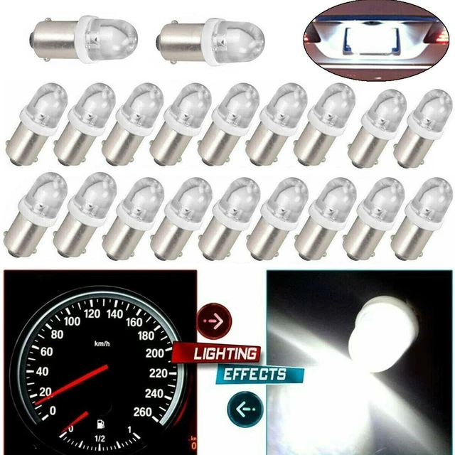 20Pcs White BA9S 8000K Instrument Panel Gauge Dash LED Light Bulbs 1815/1816 182