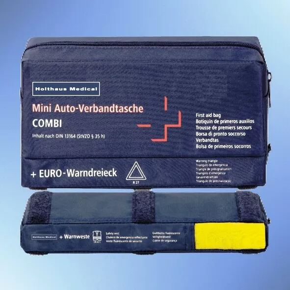 Verbandstasche Mini3in1Holthaus Warnweste Dreieck Maske Din13164/2022 VD⌛9-2028