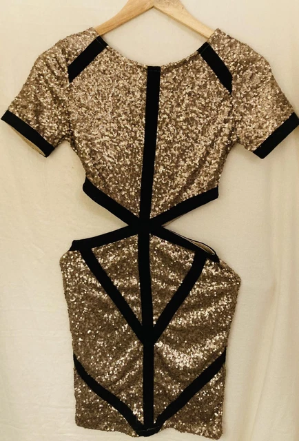 MISSGUIDED ROSE GOLD Sequin Dress Size 6 7.59 - PicClick UK