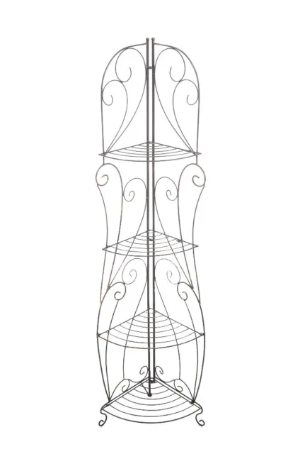 Estante De Pie Irma De Esquina Con 4 Niveles Plegable Decorativa Altura 154 cm