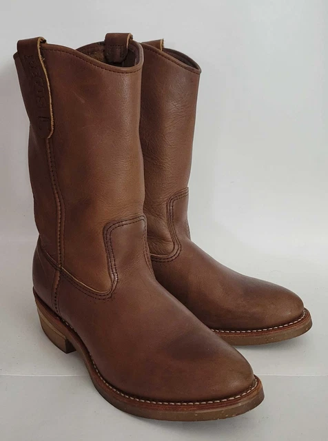 RED WING 1155 Pecos Brown Leather USA Made Nailseat Work Biker Boots red-wing-1155-pecos-brown-leather-usa-made-nailseat-work-biker-boots