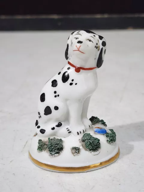 Antique Early English Chelsea Gold Anchor Porcelain DALMATION Figurine