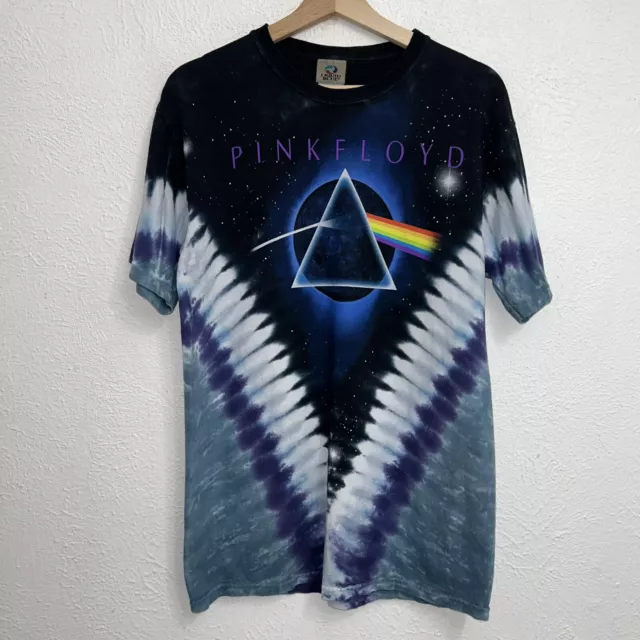Vintage Liquid Blue Pink Floyd Dark Side Of The Moon Tee Tie Dye T-Shirt Medium