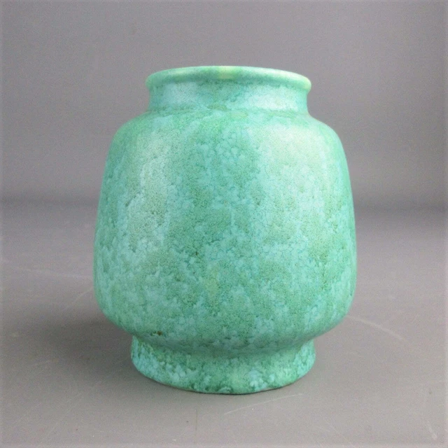 English Art Deco Vase Pilkington Royal lancastrian Turquoise Curved Unique Vase