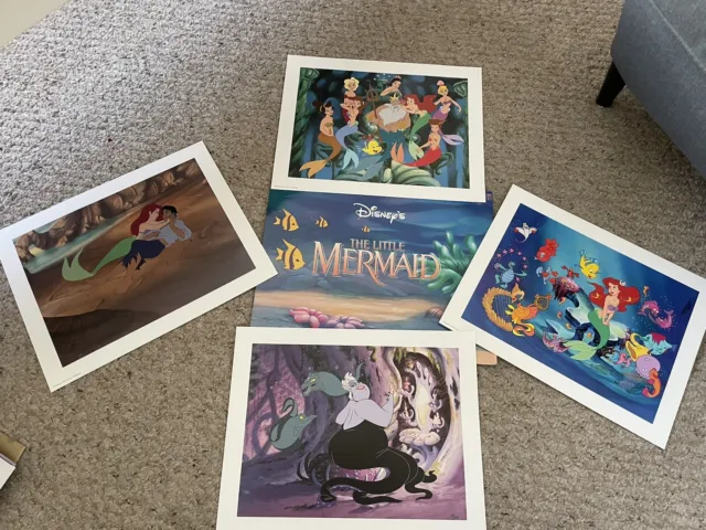 The Little Mermaid Full Set Disney Store Exclusive Lithographs