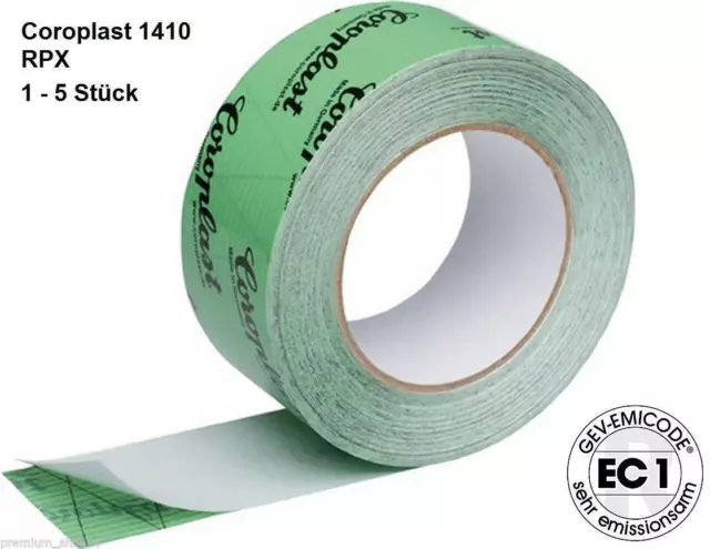 Coroplast 1410RPX Bande Adhésive Bockrolle Vert 60mm X 25m pour Frein Vapeur