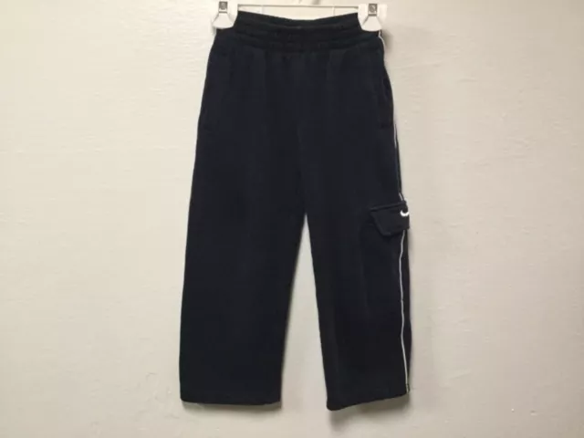 Nike Boys Athletic Sweatpants Size 4 Blue Side and Leg Pockets Elastic Waist 50