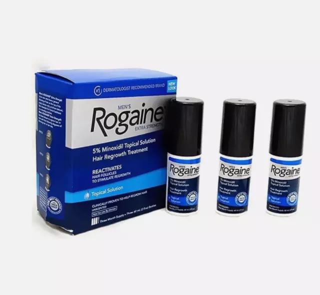 Men's Rogaine Extra Strength 5% Minoxidil Topical Solution 3-Month Supply 60ml