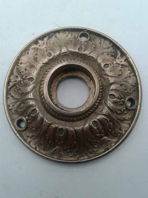 Antique Brass Door Knob Rosette Victorian Eastlake Fancy Door Hardware