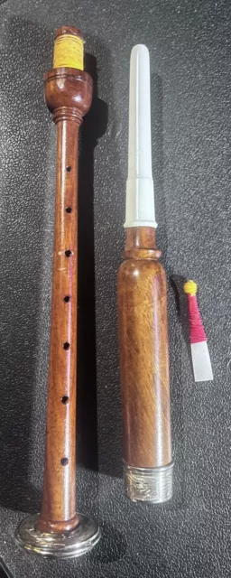Practice Chanter Rosewood with Silver Engraved Ends & Reed