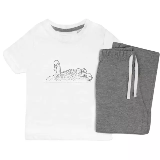 'Swan On Water' Kids Nightwear / Pyjama Set (KP034547)