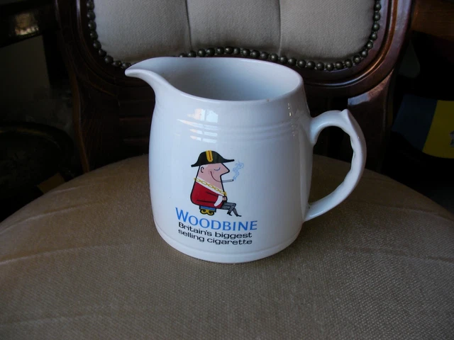 Vintage Woodbine Britain's Biggest Selling Cigarette Whisky Water Jug Excellent