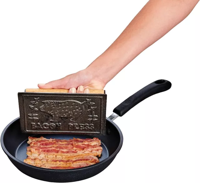 Open Box HIC Kitchen Rectangular Bacon Press and Steak Weight, Heavyweight. 3