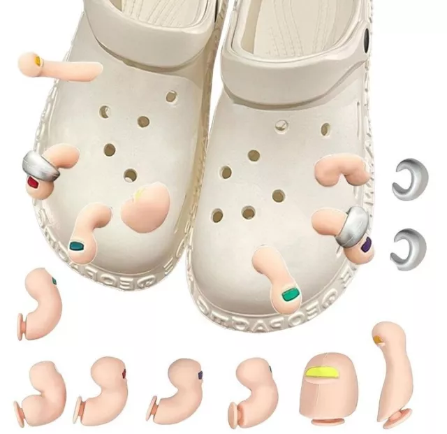 9PCS Funny  Toe Shoe Charms Decors for Croc Clog Decoration Sandals