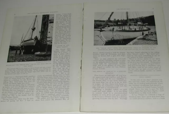 1921 magazine article, sailing 47ft sailboat  South Pacific