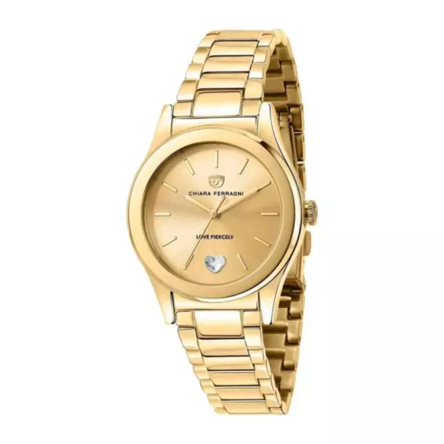 Orologio Donna Solo Tempo FERRAGNI R1953102509 Acciaio PVD Oro con Cuore