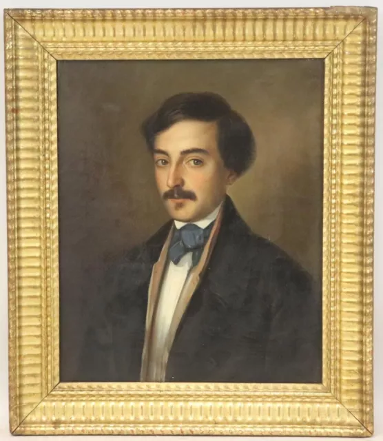 Biedermeier Portrait eines jungen Mannes Ölgemälde unsigniert um 1830 (BO799)