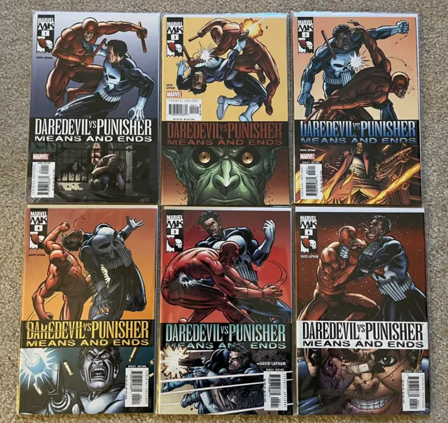 Daredevil vs. Punisher: Means and Ends #1-6 full set complete miniseries Lapham