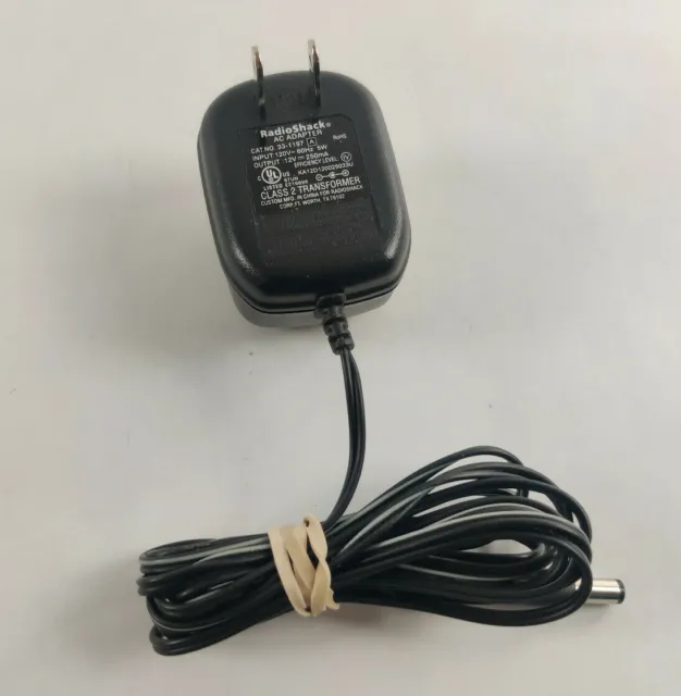 Radio Shack AC/DC Adapter Cord Plug Cat# 33-1197 Wireless Headphone 3301197T
