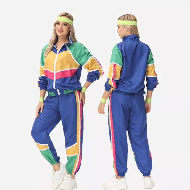 Adult Women Party 70s 80s Hip Hop Retro Rock Uniform Halloween Costume Cosplay