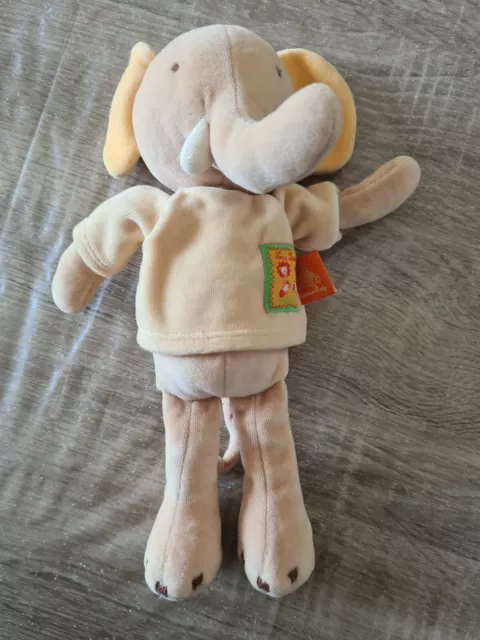 * Doudou Peluche Moulin Roty Elephant Jaune Tbe