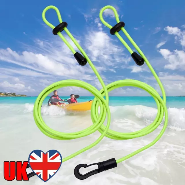 2pcs Kayak Paddle Leash Adjustable Canoe Safety String Elastic Boat Accessories