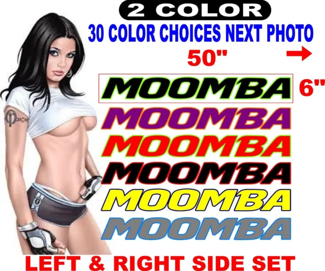 MOOMBA BOAT DECALS BOATS DECALS message me for other size options 30 colors