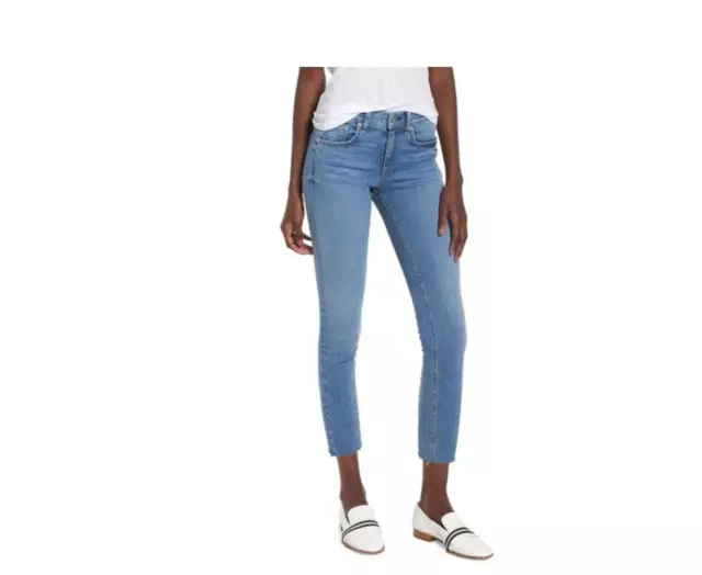 NWT $225 rag & bone The Dre Slim Raw Hem Boyfriend Jeans in Levee Wash 32