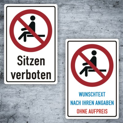 Sitzen Verboten Aufkleber Ø30 Cm – DIN EN ISO 7010 / ASR A1.3, Wetterfest, UV-beständig, 1 Stück