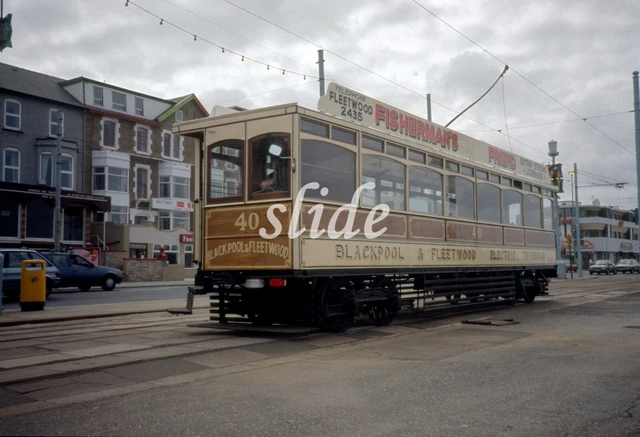 Blackpool Fleetwood Box Tram 40 Foxhall 1988 Original Slide+Copyright