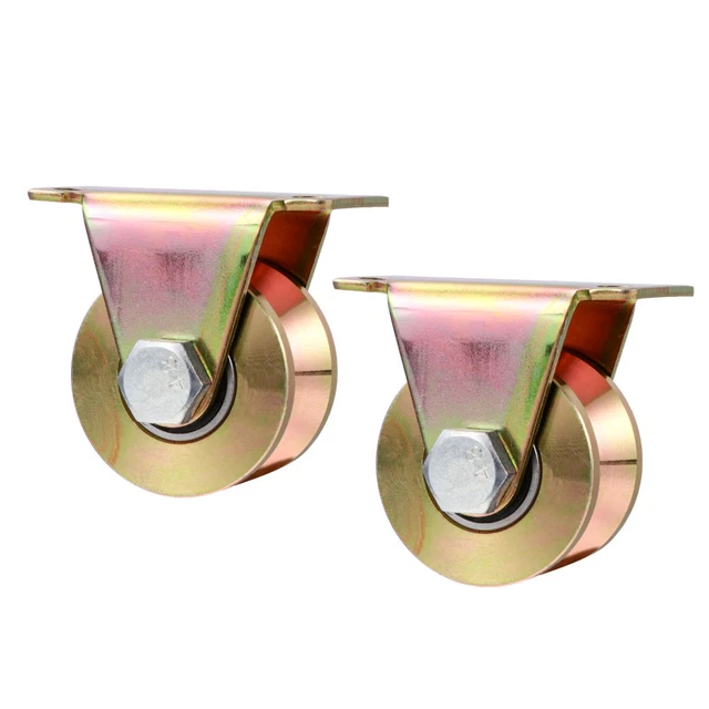 2 Pcs Roulettes Rigides Pour Charges Lourdes Poulie Mécanique