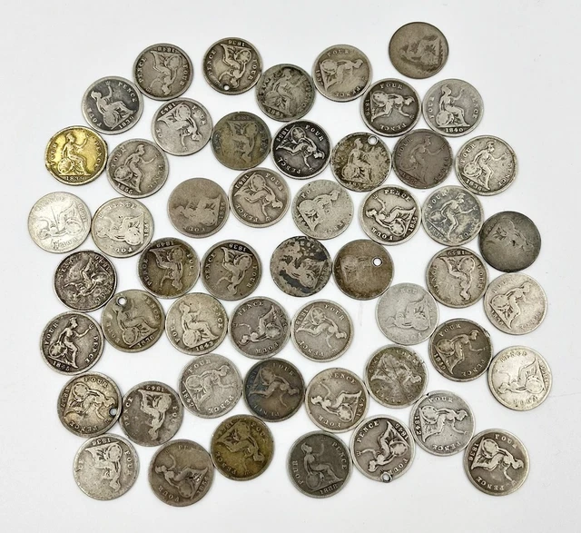 BULK LOT OF 52 x SILVER GROAT / FOURPENCE - WILLIAM IV & VICTORIA