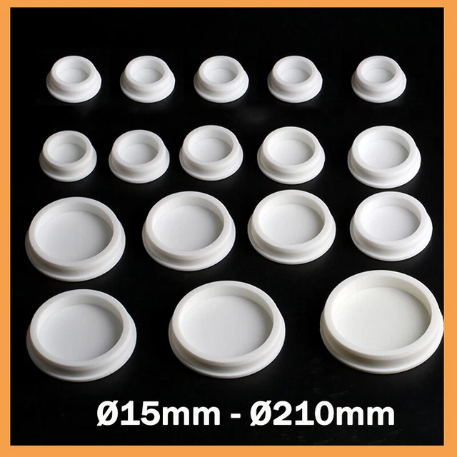 WHITE ROUND SILICONE Rubber Hole Plugs Seal Blanking End Caps Seal Bung ...