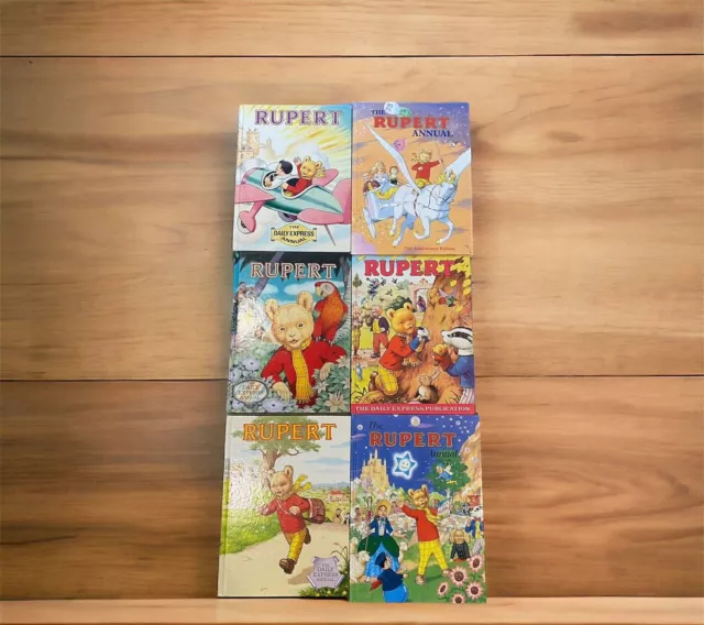 6 x Rupert the bear annual annuals books vintage retro