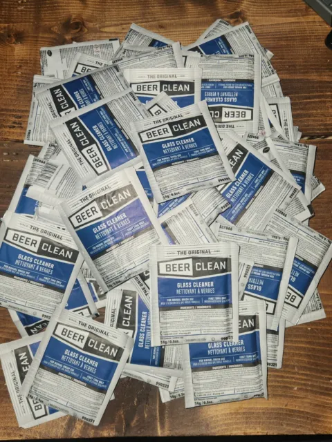 Diversey Beer Clean Glass Cleaner  .5 oz PACKET 90221 MANUAL BRUSH(95 Packets)