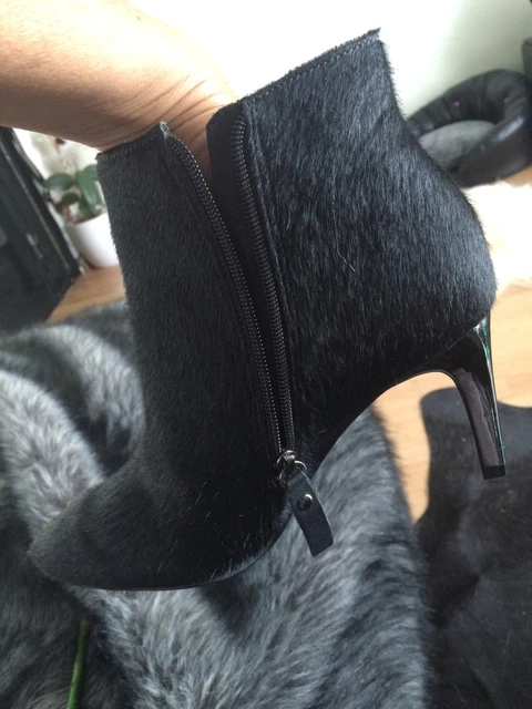 Bottines Boots Noires Talons Argentés Minelli - Valeur 175€