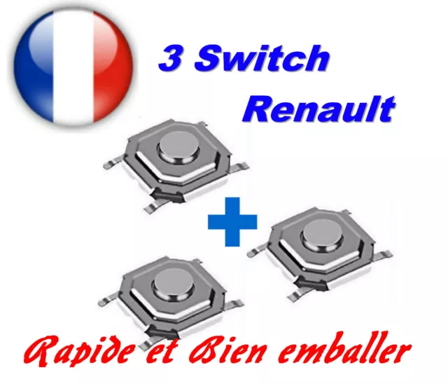 3 x switch bouton poussoir pour clé carte de démarrage Renault Laguna 2 Espace