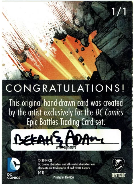 DC Comics Epic Battles 1/1 Sketch Card Green Lantern by Adam & Bekah Cleveland 2