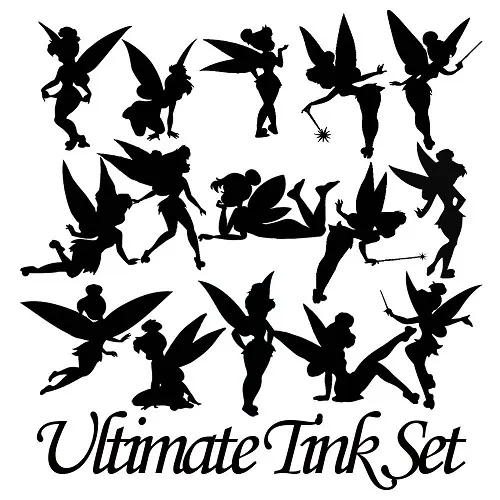 Die Cut Outs Silhouette fairy shapes x 15 Tinkerbell, scrapbook, Fairy jar.