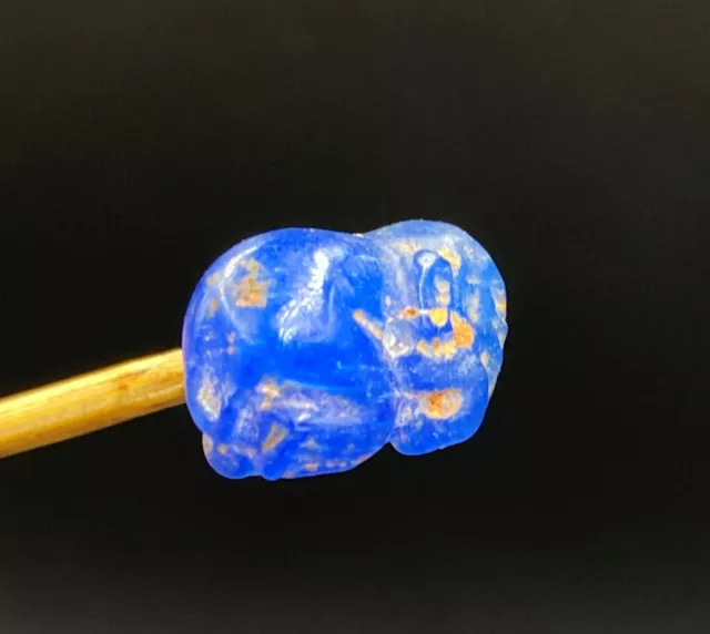 Ancient South East Asian Burmese Pagan Dynasty Antiquities Glass Amulet Old Bead