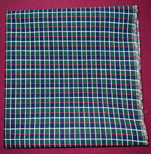 Coupon de tissu ancien pur coton en piqué à carreaux  larg 100 cm x H 72 cm C065