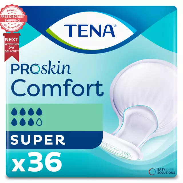 TENA Proskin Comfort Super - Pack of 36 - Incontinence Pads - 2500ml Absorbancy