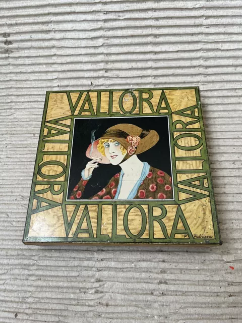 Große alte Blechdose Zigarettendose tin 100 VALLORA CIGARETTES um 1920