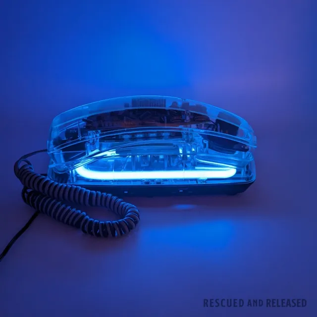 Vintage Radio Shack Blue Neon Flashing Light Clear Landline House Phone 43-826