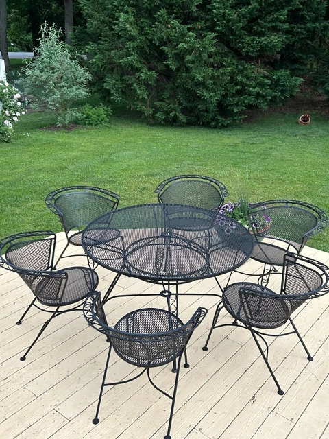 Rare Mid-Century Modern Salterini table and six chairs