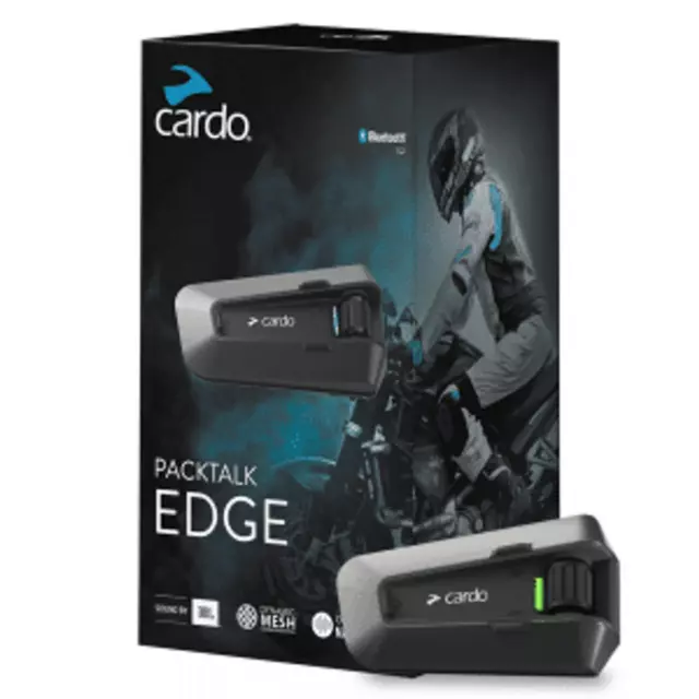 Cardo Packtalk Edge Solo Bike to Bike Bluetooth Intercom System