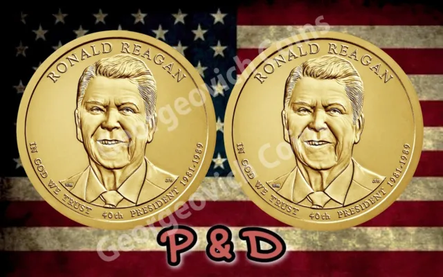 2016 P & D Ronald Reagan Presidential Dollar BU (2 Coin Set) US Mint