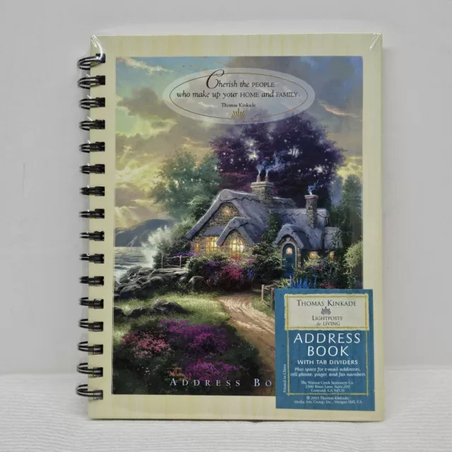 Thomas Kinkade 2003 Hard Cover Spiral Address Book A New Day Dawning Cottage