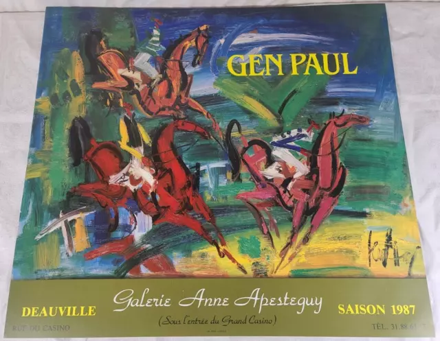 GEN PAUL Affiche DEAUVILLE 1987 Apesteguy course Chevaux cheval AF2